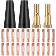 15Pcs MIG Welding Kit Flux Core Gasless Nozzle 0.8/0.9mm Brass Welding beGSc