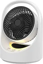 Kovhzcu Air Circulator Fan, 4400mAh Rechargeable Quiet Desk Fans with LED Light, 180° Auto-Oscillation Cooling Fan, 4 Speed, Touch Screen, Portable Table Fans for Home, Office, Outdoors