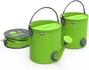 COLOURWAVE Collapsible 2-in-1 Watering Can/Bucket, 7-Liter, Lime Green