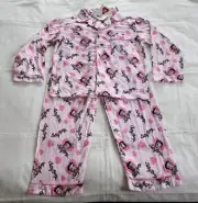 Betty Boop Girls Pink Hearts Printed 2 Piece Flannel Pyjama Set Size 8 New