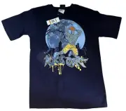 NEW Vtg Y2K AND1 Basketball Graphic T Shirt Green Youth Kids Sz S Moonlight Play