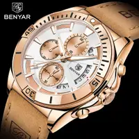 在飛比找蝦皮購物優惠-Benyar 新款運動石英手錶時尚不銹鋼男士手錶奢侈品牌男士