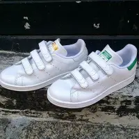 在飛比找Yahoo!奇摩拍賣優惠-Adidas Stan Smith CF J 復古 魔鬼氈 