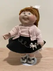 VTG 1996 Cabbage Patch Porcelain Fabric Girl Doll 50s Poodle Skirt-Danbury Mint