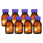 8 Pack Media Storage Bottles, 250ml Borosilicate Glass Graduated Bottles Brown