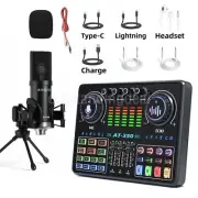 AT350 Live Streaming Kit Professional Audio Sound Card Condenser Microphone os67