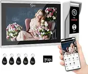 Wired Video Doorbell Apartment Intercom System,10 Inch Full Touch Monitor,1080P Doorbell Camera,TUYA WiFi Smart Home Video Intercom Door Phone Kits IC Unlock for Villa Home,32G