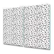 Glass Worktop Saver Kitchen geometric retro style squiggly scandinavian 2x30x52
