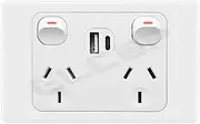 Double Powerpoint 10A + 2X 2A USB A+C | A3 Series