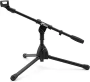 Tiger MCA49-BK Low Level Floor & Desktop Boom Microphone Stand – Bass Drum, Guitar Cab Mic Stand