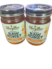 LOT of 2 GloryBee Raw California Orange Blossom Honey 18 ounce jar/Ea.