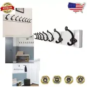 Heavy Duty 35.43" Rustic Coat Rack with 8 Cast Iron Hooks for Organized Spaces