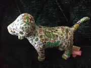 victoria secret pink, multi-colored dog