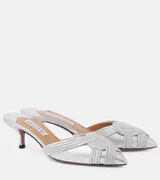 [Aquazzura] Aquazzura Felix 50 leather mules AU 6 silver