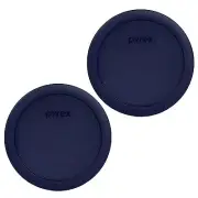 Pyrex 7201-PC Round 4 Cup Storage Lid Cover Blue 2 Pack for Glass Bowl