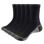 YUEDGE 5 Pairs Men Sports Cotton Socks Athletic Cushioned Hiking Walking Socks Terry Thermal Socks Moisture Wicking Casu