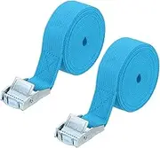 uxcell 1" x 11 ft Lashing Strap with Buckles, 2 Pcs Cam Buckle Tie Down Straps Adjustable Heavy Duty Secure Cinch Straps Up to 551 lbs for Cargo Kayak Bicycles, Light Blue