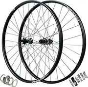 ZECHAO Mountain Bike Wheelset 26/27.5/29inch,Thru-Axle 15 * 110/12 * 148mm Aluminum Alloy Mid Lock Disc Brake Front 2 Rear 4 Bearings 8-12 Speed Wheelset(Black,29inch)