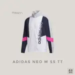 (貳柒商店) ADIDAS M SS TT NEO 男款 白色 桃紅 休閒 外套 風衣 防風 FN6523