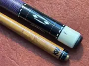 Schon Pool Cue STL10 Purple Veneers W/ Jacoby Kielwood Shaft Purple Lizard Wrap.