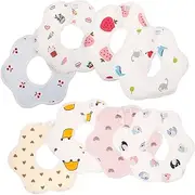 ibasenice Plum Smock Bibs for Eating 8pcs Newborn to Toddler Drooling Bibs Soft Cotton Material