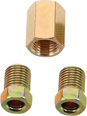 NOLITOY 3pcs Brass Brake Line Fittings Assortment Threads for Oil Pipes Versatile Repair Kit for Truck Brake Line Systems Easy Installation Broad Compatibility