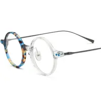 在飛比找蝦皮商城精選優惠-2024新款超輕板材β鈦眼鏡框男女圓形板材時尚光學眼鏡架
