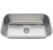 30 In, 16 Gauge Undermount Single Bowl Stainless Steel Kitchen Sink