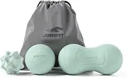 Physical Therapy 3-Piece Massage Ball Set - Spiky Trigger Point, Fascia Release, Lacrosse Peanut Ball for Foot, Neck, Shoulder, Back Pain Relief & Sports Recovery