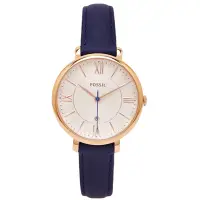 在飛比找Yahoo奇摩購物中心優惠-FOSSIL 淡香檳優雅風的皮革女性手錶(ES3843)-香