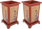 FONDOTIN 2sets Resin Orchid Drainage for Indoor Plants Decorative Flower Pots for Phalaenopsis Cymbidium and Elegant Household Container for Spring Outdoor Decor