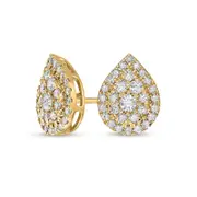 1 CT. T.W. Composite Pear-Shaped Diamond Frame Stud Earrings in 10K Gold
