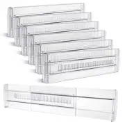 Drawer Dividers, 6 Pack Adjustable Drawer Organizers 3.2" High Expandable fro...