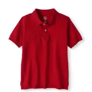 Wonder Nation Boys School Uniform Short Sleeve Polo Shirt Red Size 2XL