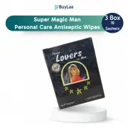 3 Box Super Magic Man Antiseptic Wipes Personal Care (18 sachets)