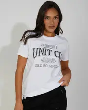 [Unit] Unit Women's Varsity Regular Fit T-Shirt in White Size XL XL White