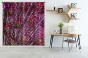 3D Purple Peacock Feather ZHUA262 Animal Blockout Photo Curtain Fabric Window