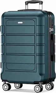 [SHOWKOO] Luggage PC+ABS Durable Expandable Hardside Suitcase with Double Spinner Wheels TSA Approved Lock, ArmyGreen, 28 in