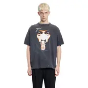 [SAINT MICHAEL] 2Pac Collaboration Short Sleeve T-Shirt Black