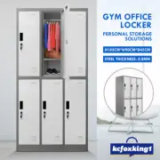 6 Doors Steel Metal Storage Cabinet Office Locker Filing Cupboard Cabinet 185cm