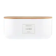 Eden Bread Storage With Lid (White/Dark Teak Lid) - 6L