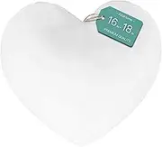 AzulHome Throw Pillow Inserts, Lightweight Soft Fillers for Sofa, Bed, and Home Décor, Valentines Pillow, Outdoor Pillow Insert (White, 16"x18" Heart Shape)