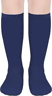 [DOOVID] Soccer Socks Kids Three Stripes Knee High Socks Cotton Sports Socks Toddler Boys Girls Uniform Tube Socks