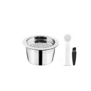 Stainless Steel Reusable Coffee Maker Filter Capsule Cup + Spoon + Brush Set DIY