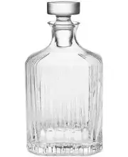 Hotel Collection Clear Fluted Whiskey Decanter NEW IN BOX
