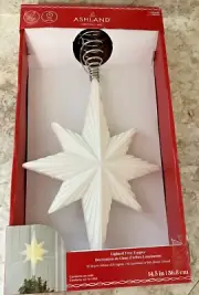 NEW Ashland Tree Topper Star White Glitter LED Lights 14.5 Battery Operated