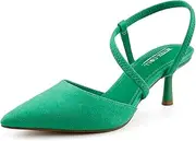 [BCTEX COLL] Women's Kitten Heel Slingback Closed Pointed Toe Low Stiletto Heels Comfortable Party Wedding Work Dressy Pumps Shoes
