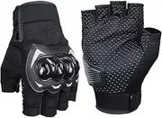 [Generic] Half Finger Riding Gloves,Touch Screen Anti-Slip Gloves | Lightweight Outdoor Supplies, Fashionable Riding Gear for Survival, Training
