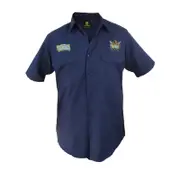 Gold Coast Titans NRL Button up Work Shirt Short Sleeve Navy