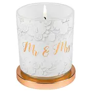 Mr & Mrs Candle Vanilla Scented Smell 45hr Burn Time 9 x 8cm Keepsake Gift Set